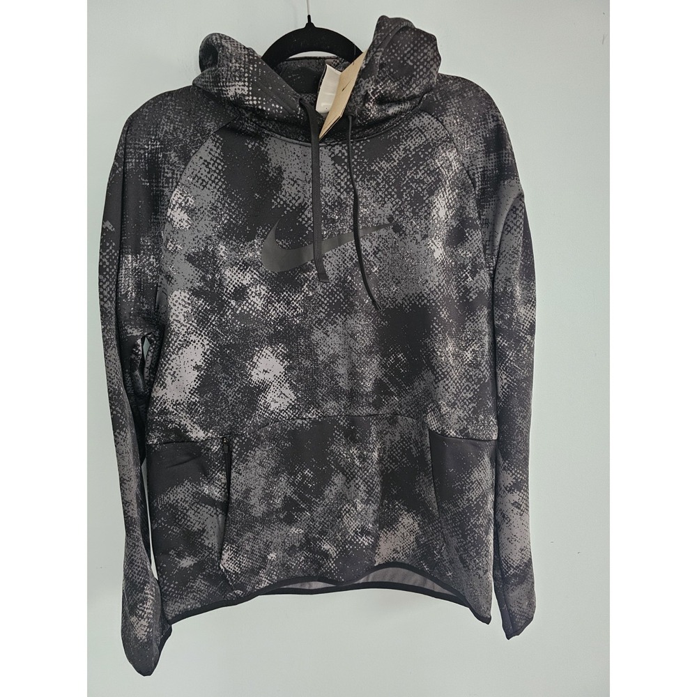 Nike Digital Black And Gray Camo Thermafit Hoodie Size Small
